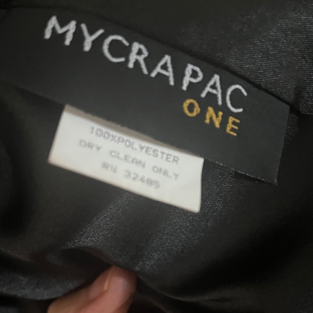 Mycra Pac Black Long Sleeve Draped Open Front Coat - Picture 3 of 4